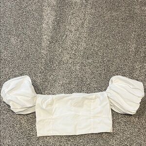 Abercrombie & Fitch White Puff Sleeve Blouse